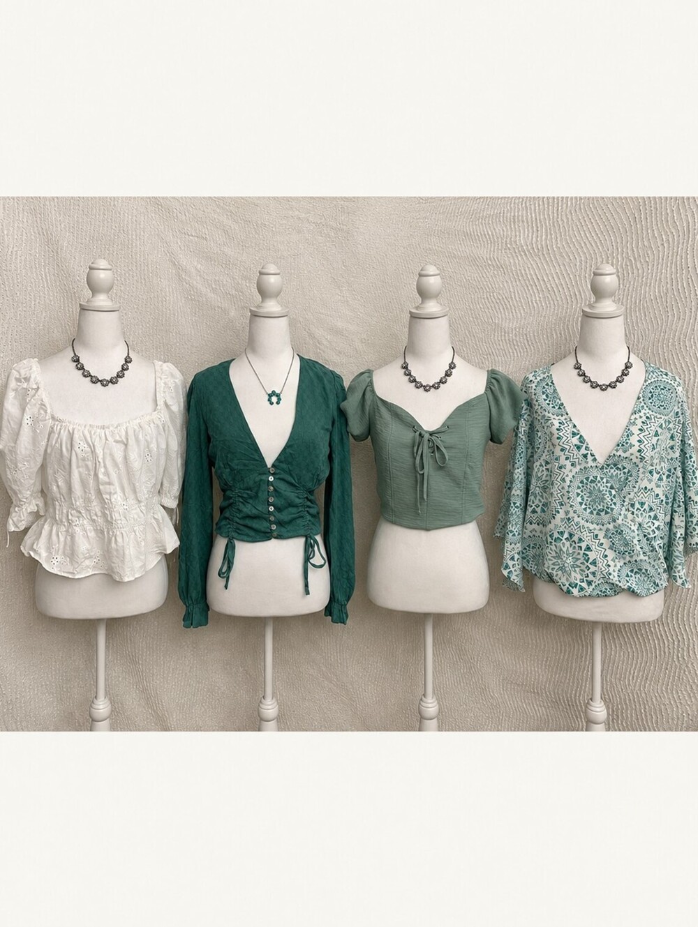 4 Pc Boho Top Bundle M Love Sam Love Tree Peasant Eyelet Cottagecore Blouses